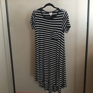 LuLaRoe Carly, black and white stripe, Size XS